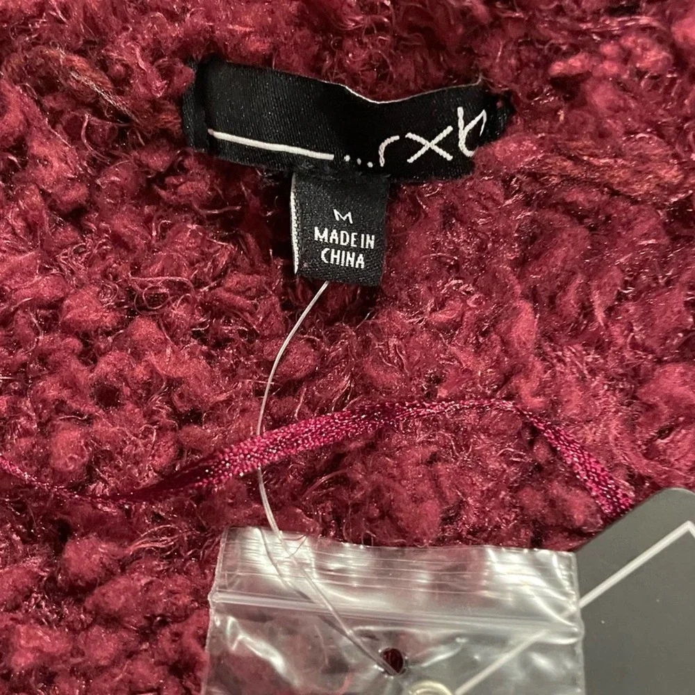 RXB Women's Zinfandel V-Neck Fluffy Popcorn Button Front Sweater Cardigan sz M